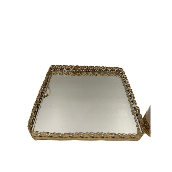 Turkish Gold Mirrored Tray Espresso Cups & Shot Glasses Ottoman Style Set For 2 - Picture 6 of 12